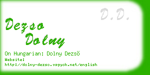 dezso dolny business card